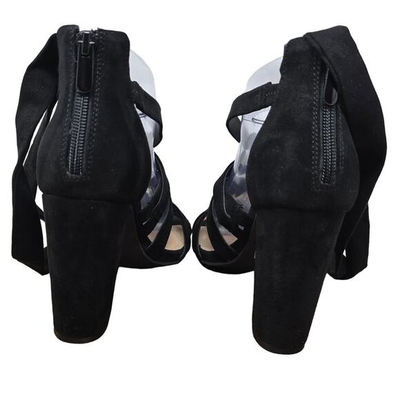 Torrid Black Fabric Upper Strappy 4" Heel Tie Up Women Sandals 7.5 - Picture 3 of 7